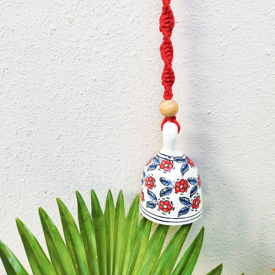 Ceramic Macrame Bell | Red
