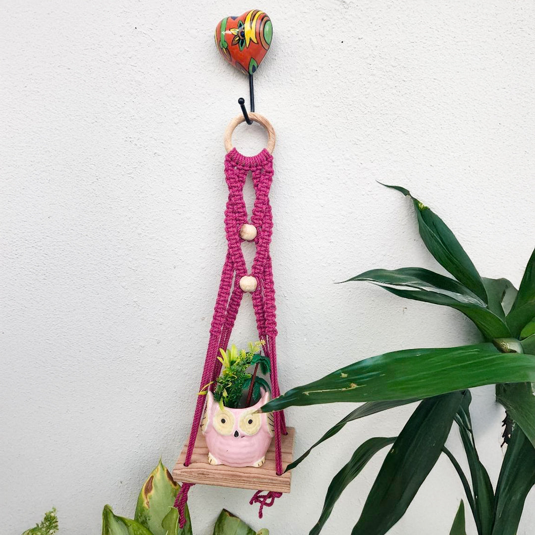 Macrame Shelf | Pink