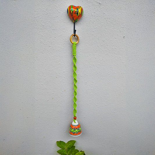 Ceramic Macrame Bell  | Light Green