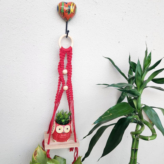 Macrame Shelf | Red