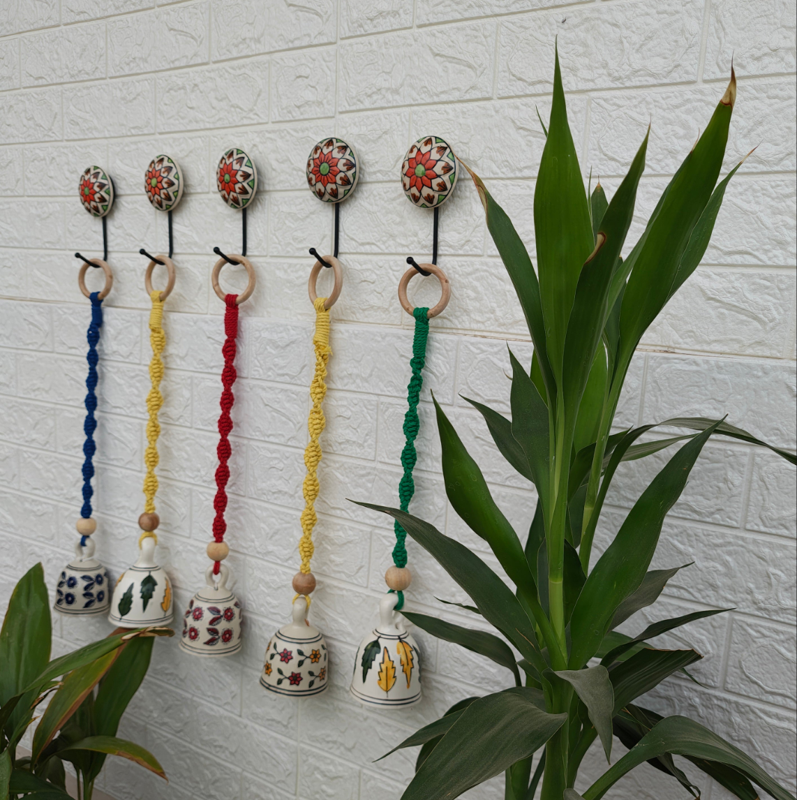 Ceramic Macrame bells | Set of 5