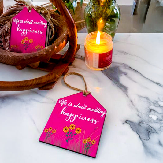 Wooden Hut Hanging | Pink