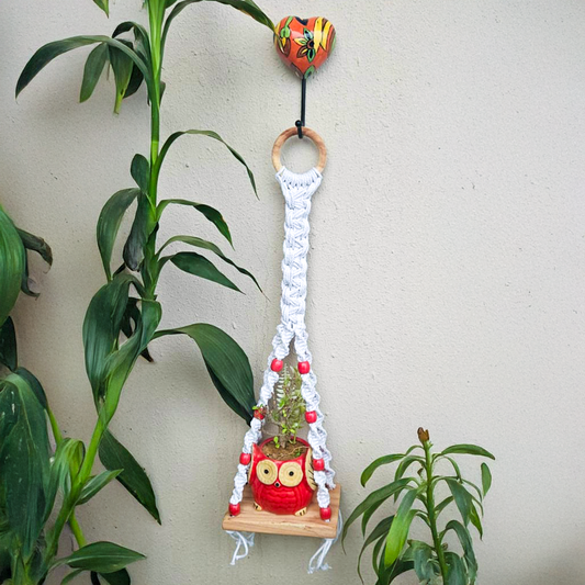 Infinity Macrame Shelves | Red