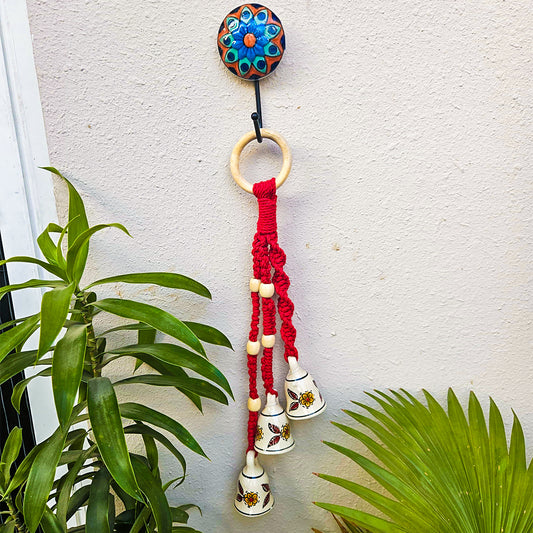 Macrame Bell | Red & White