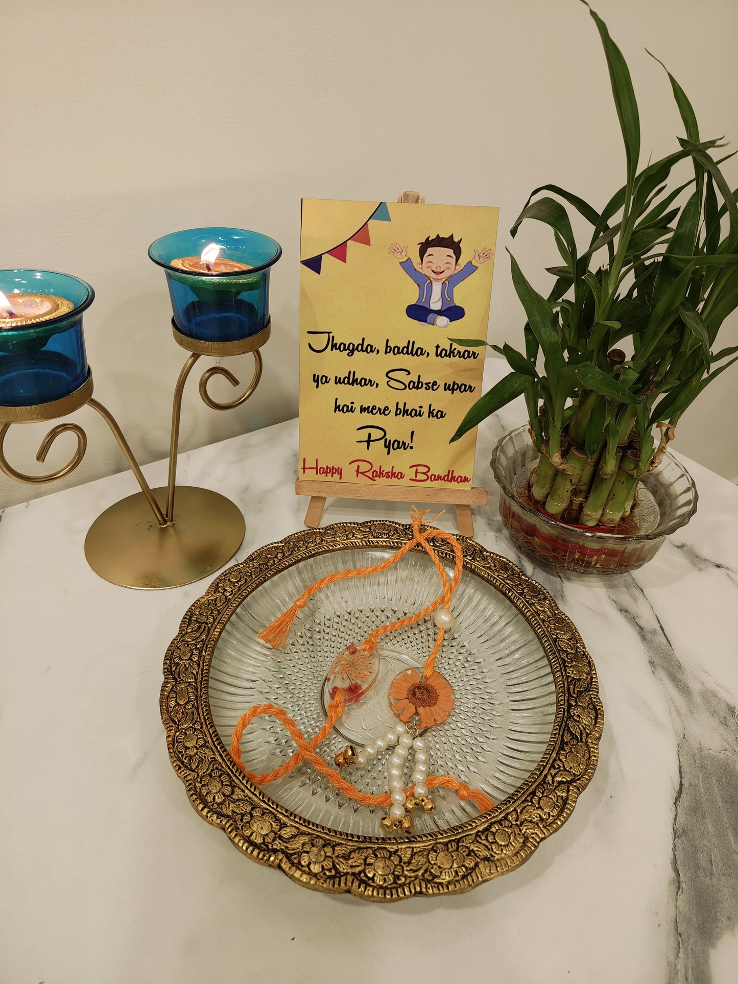 Orange Rakhi Combo